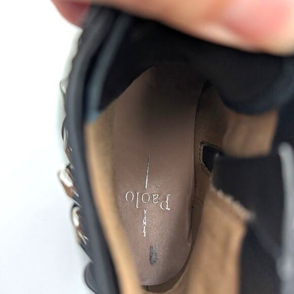 Linea Paolo Thexton Chain Lace Up Ankle Boot Women's Black Size US6.5M EU37 - Picture 10 of 12